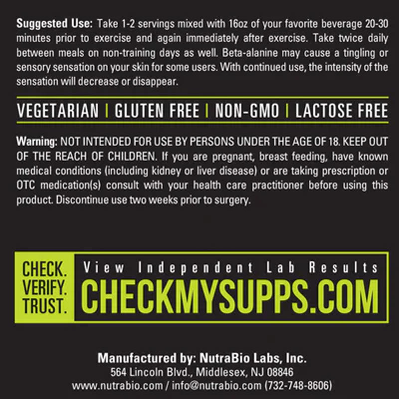 NutraBio Beta Alanine