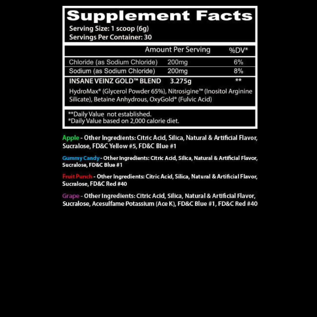 Insane Veinz Gold Pre Workout