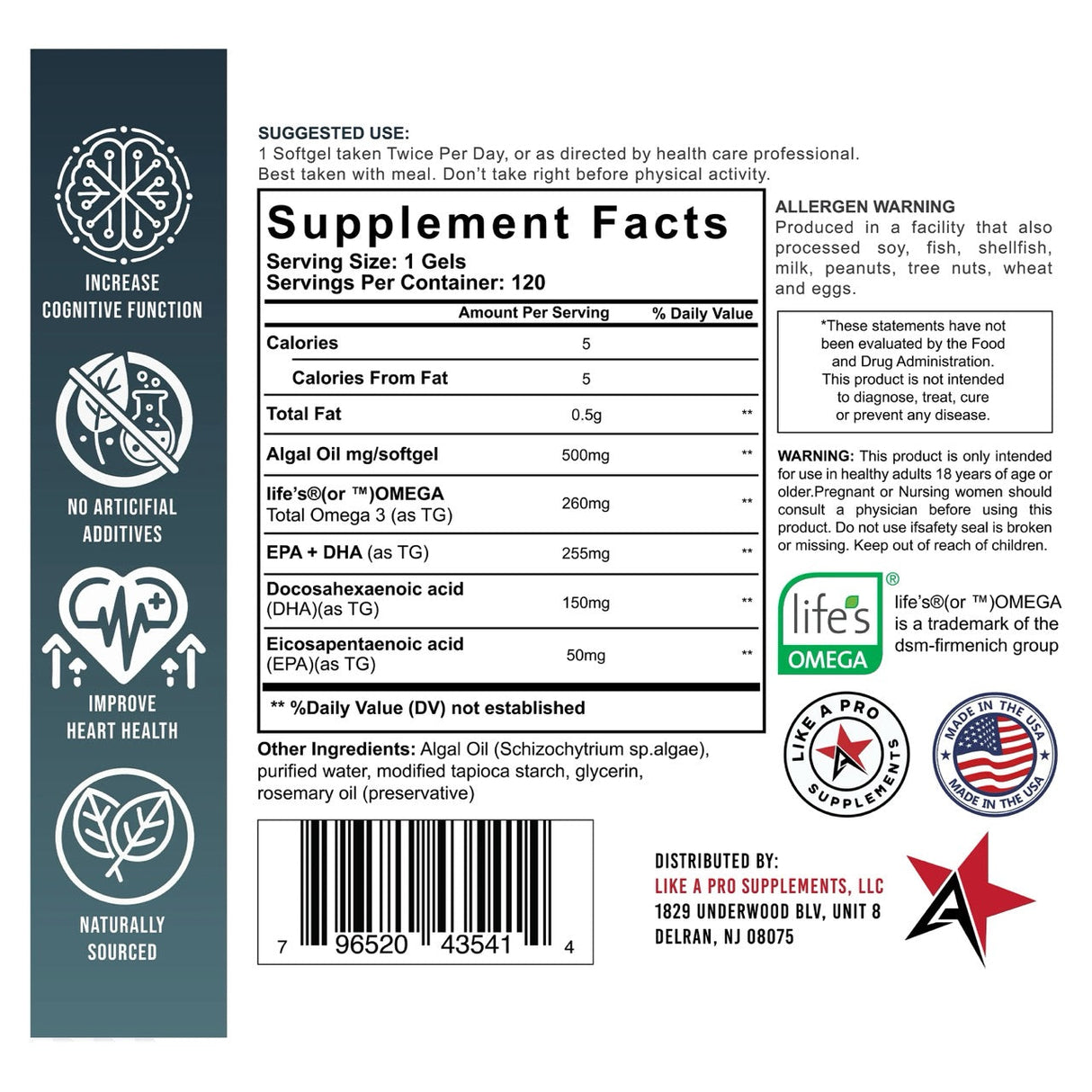 Like A Pro Algae Omega 3