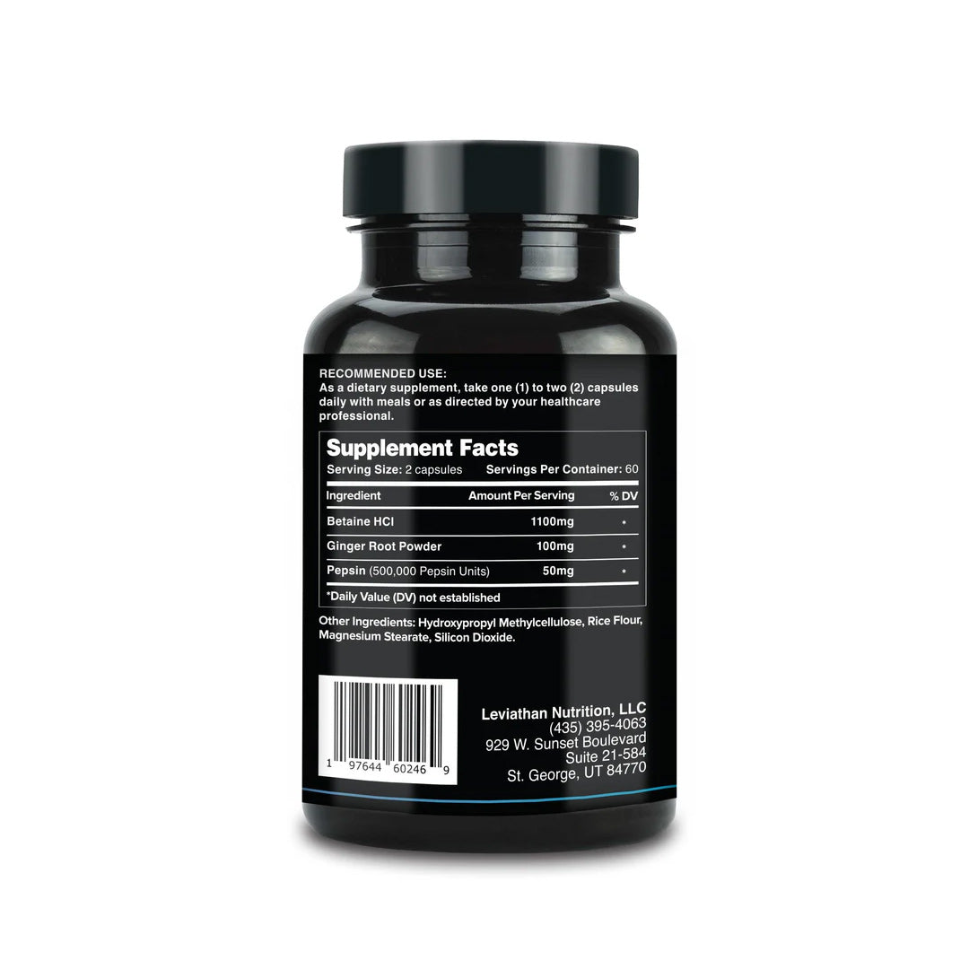 Leviathan Betaine HCl with Pepsin & Ginger