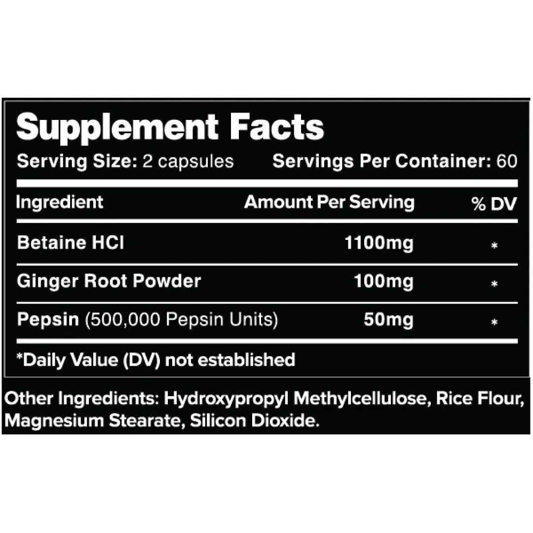 Leviathan Betaine HCl with Pepsin & Ginger