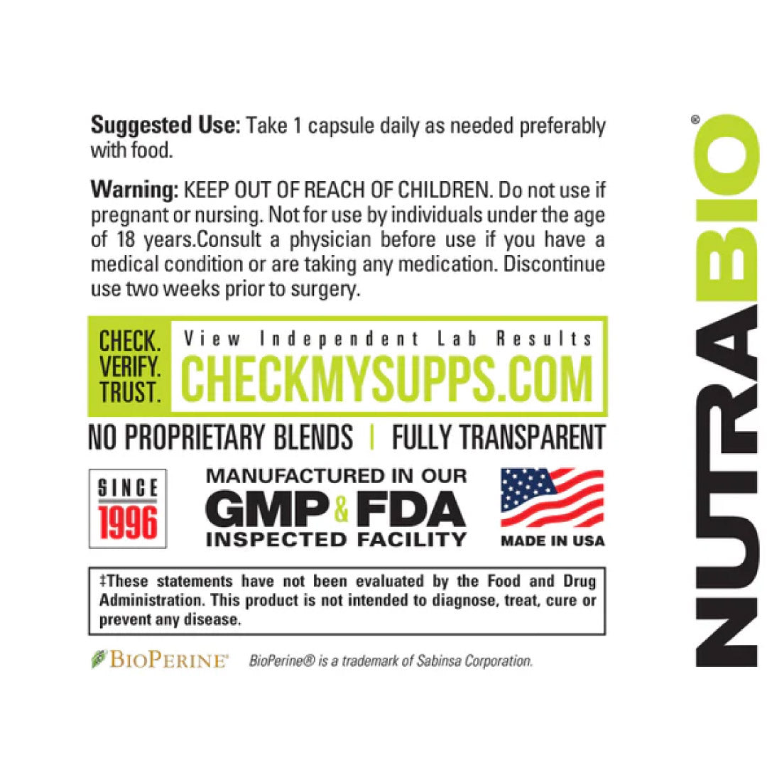 NutraBio CoQ10 (Coenzyme Q10)