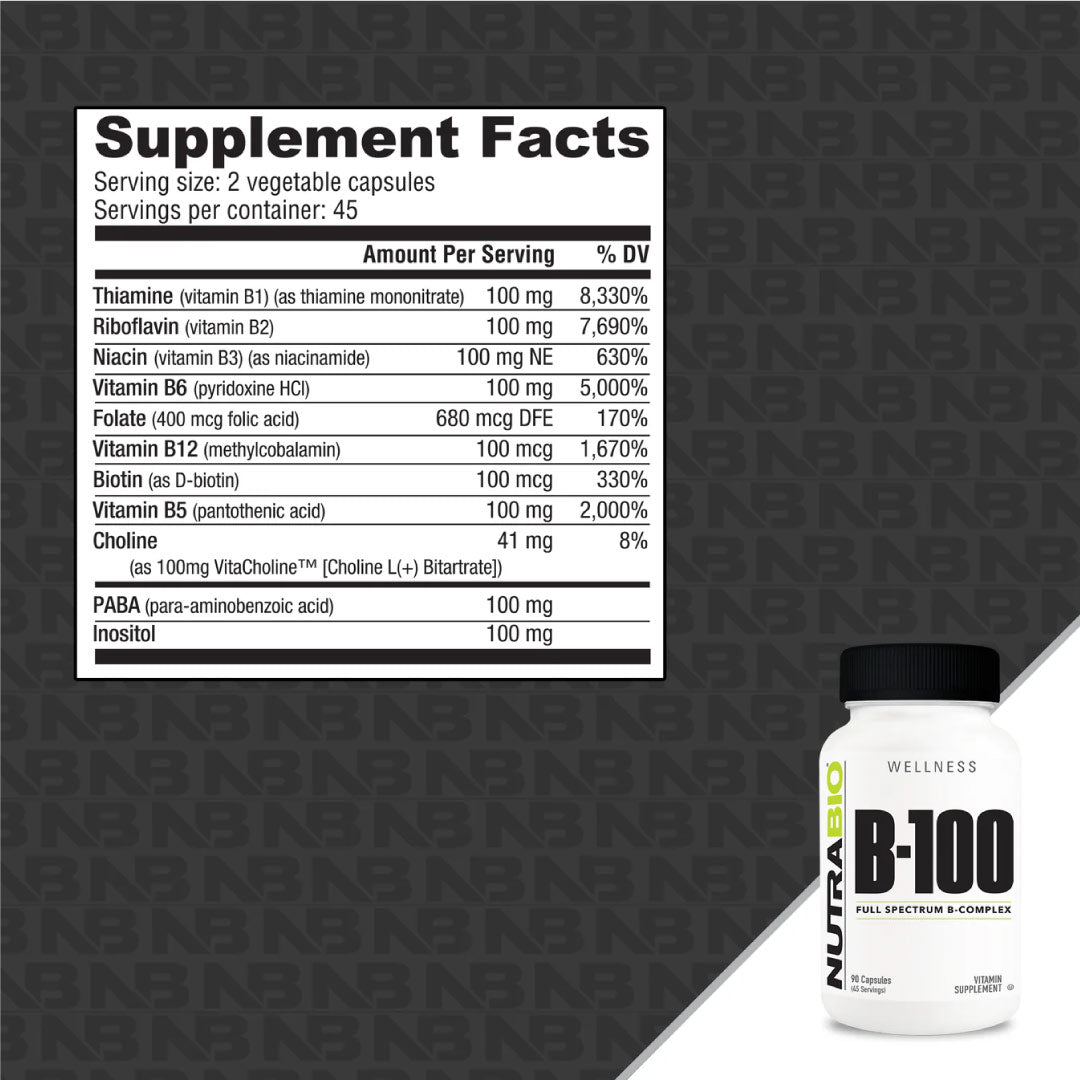 NutraBio Vitamin B-100 Complex