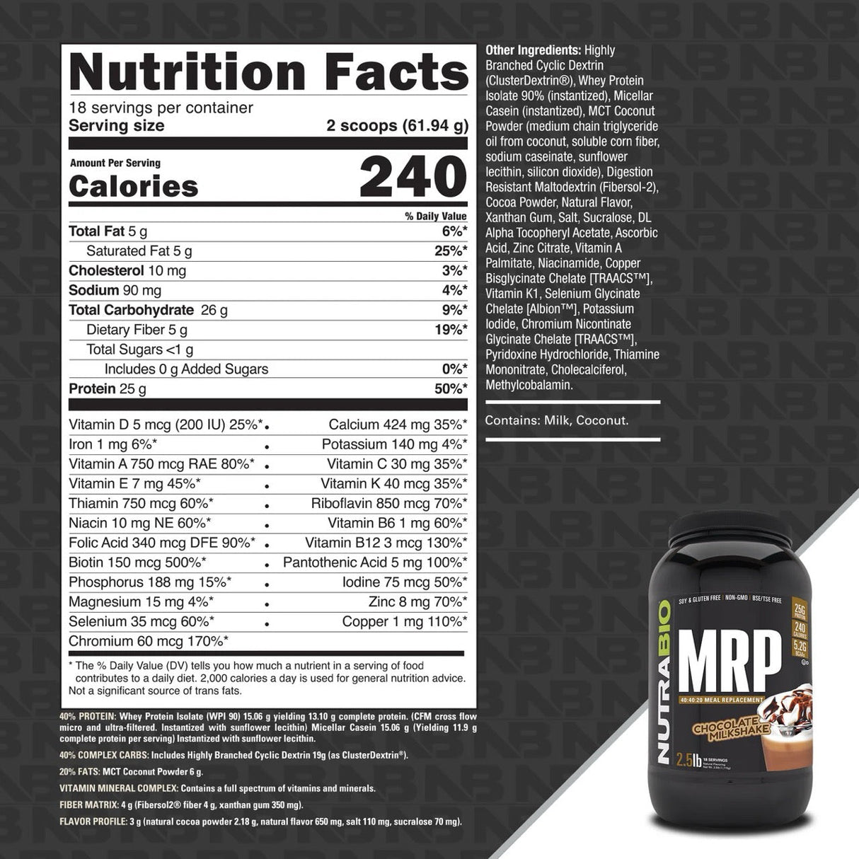 NutraBio MRP-Meal Replacement Protein