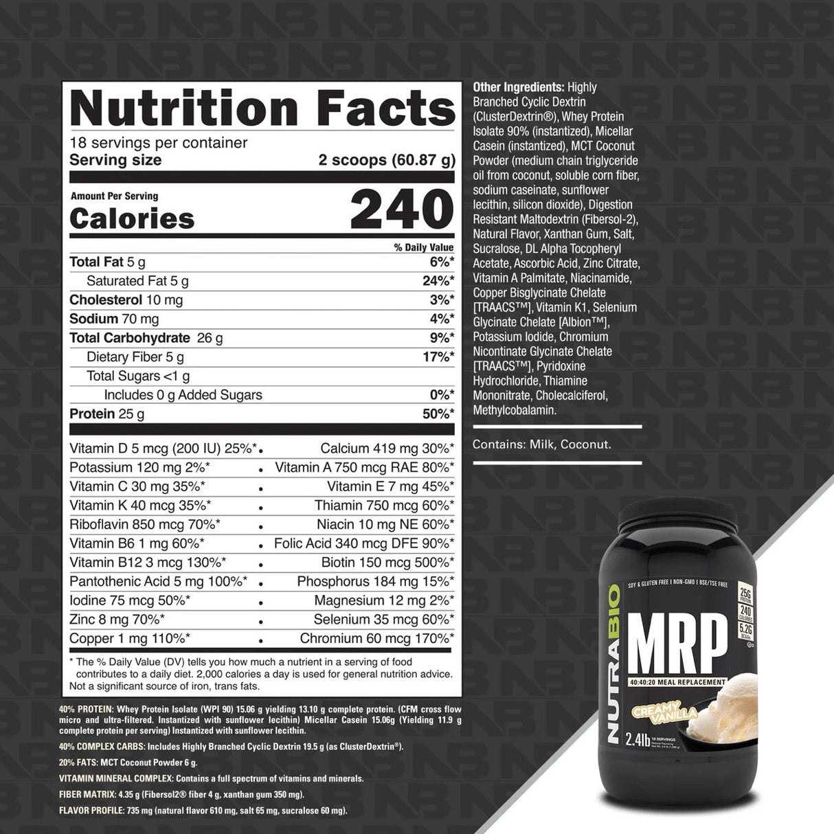 NutraBio MRP-Meal Replacement Protein