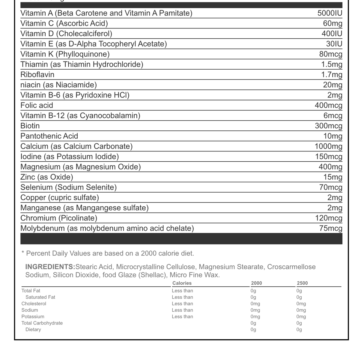 Nutrition Cartel MTS Machine Multi 100% RDA Multivitamin/Minerals MTS Nutrition
