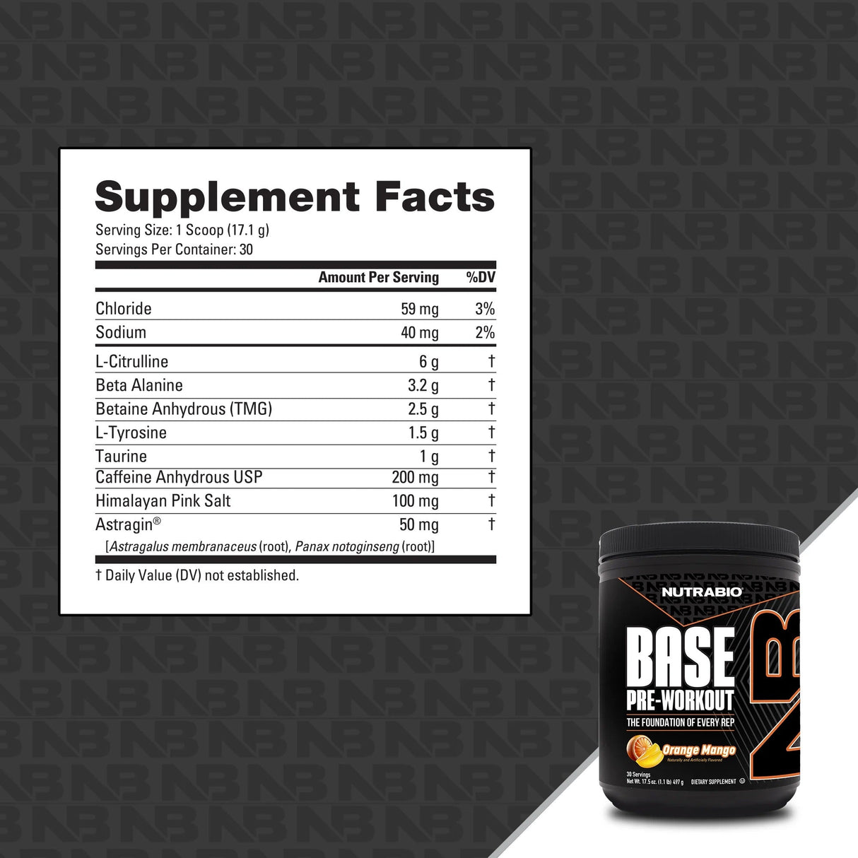 NutraBio Base Pre Workout