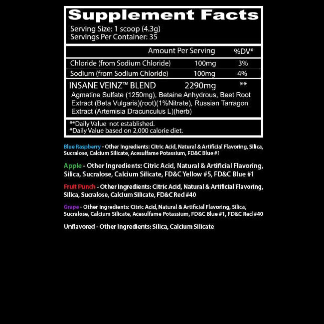 Insane Veinz Pump Pre Workout
