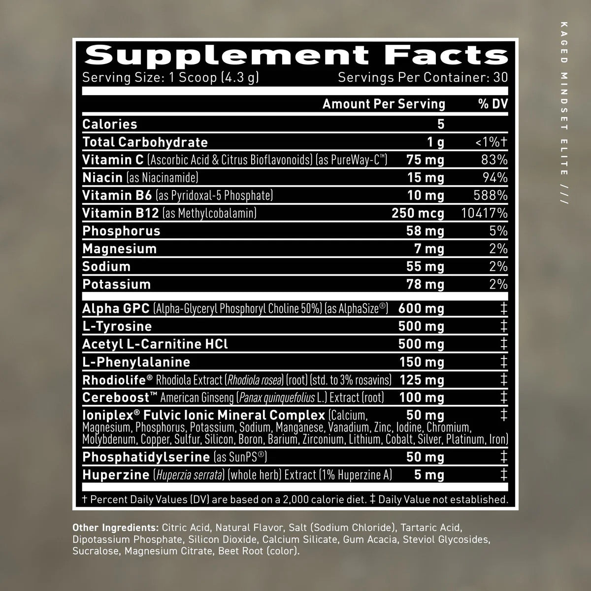 Kaged Mindset Elite Nootropic (No Caffeine)