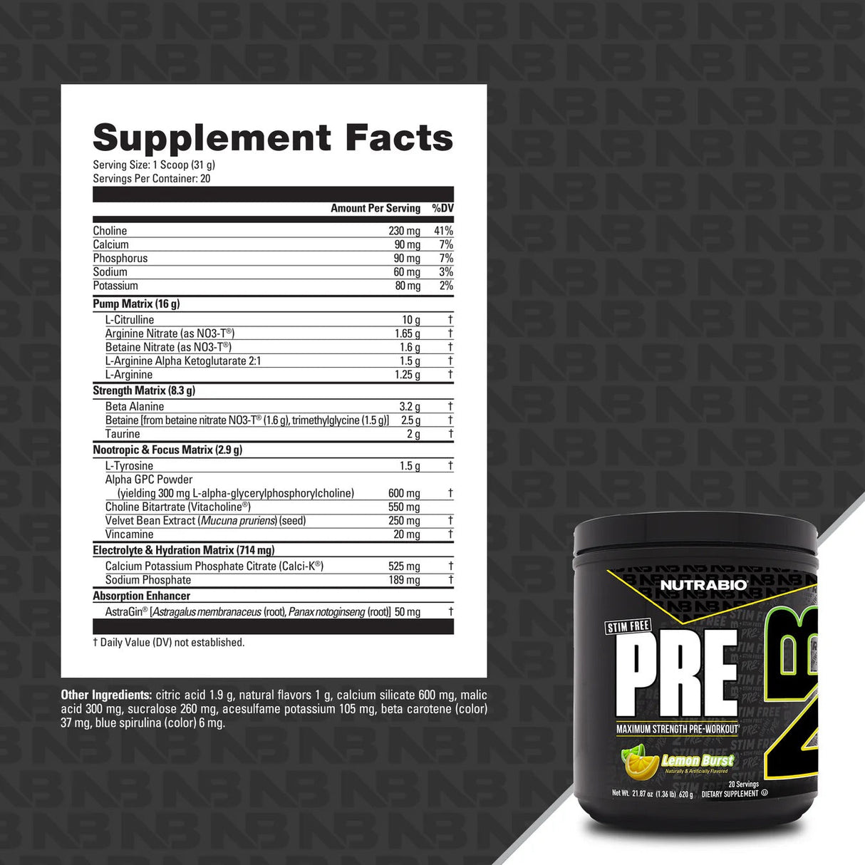 NutraBio Stim Free Pre Workout