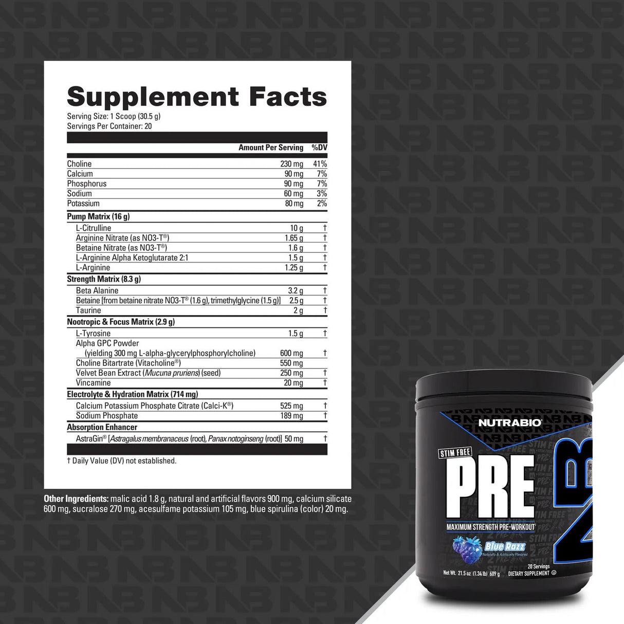 NutraBio Stim Free Pre Workout